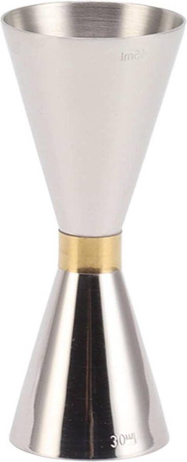 Barmaatje 304 Stainless Steel Cocktail Double Jigger with Scale Japanese Style Measuring Oz Cup Bar Tool Shot Bartending Bartender Jiggers Drink Measuring Cup for Bar Party Kitchen Original Color Barmaatje