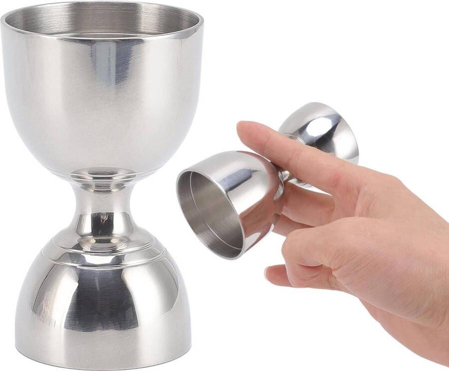 Barmaatje Copper Bell Jigger Premium Cocktail Jigger 30 60ml Stainless Steel Durable High Accuracy Wide Opening Shot Measure Jigger for Bartending Classic Silver Color Barmaatje