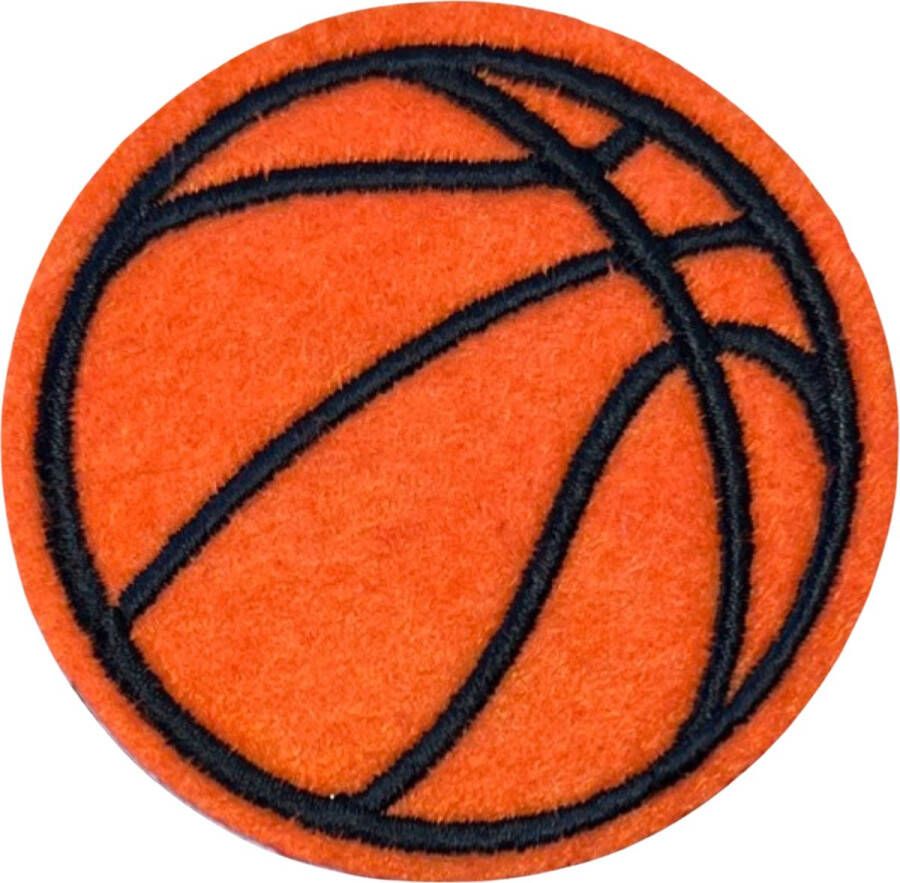 MegaMooi.nl Basketbal Bal Ballen StrijkEmbleem Patch 6 cm 6 cm Oranje Zwart