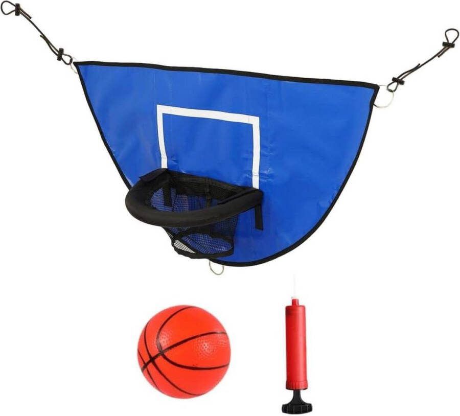 Basketbalhoepelset voor trampoline eenvoudig te installeren met 1 basketbal en luchtpomp indoor- en buitensporten