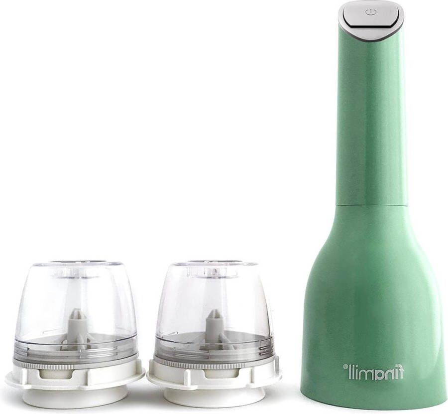 Battery Operated Pepper Mill & Spice Grinder Adjustable Coarseness Ceramic Grinding Elements One Touch Operation with LED Light Includes 2 Quick-Change PROPlus Pods
