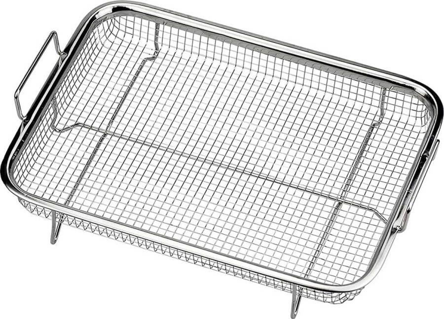 BBQ grillmand roestvrij stalen grillmand met handvat bakvormset crisper mand mesh grillmand koperen frituurmand bakplaat grillrooster BBQ bakmand voor het bakken van koekjes en cake grillen