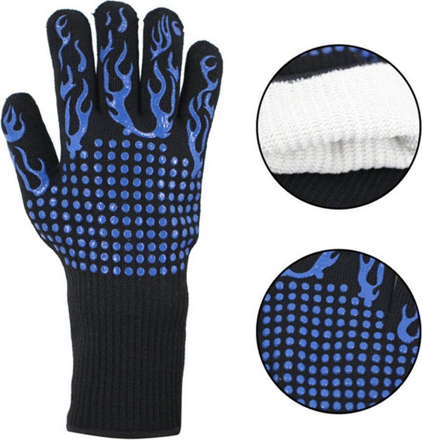 BBQ Handschoen Extreem Hittebestendig Ovenwanten Snijbestendig – 1 Stuk Blauw