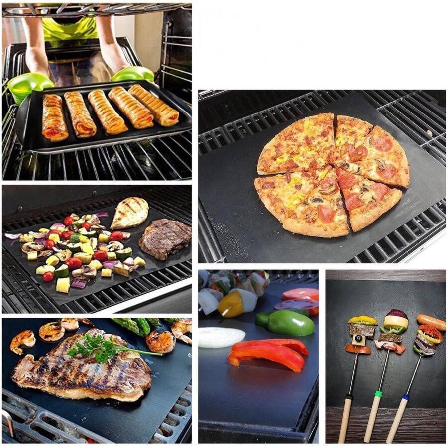 BBQBuddies BBQ Mat Grill Mat Barbecue Mat Anti Aanbakmat Ovenmat 30 x 40 CM Vaatwasserbestendig