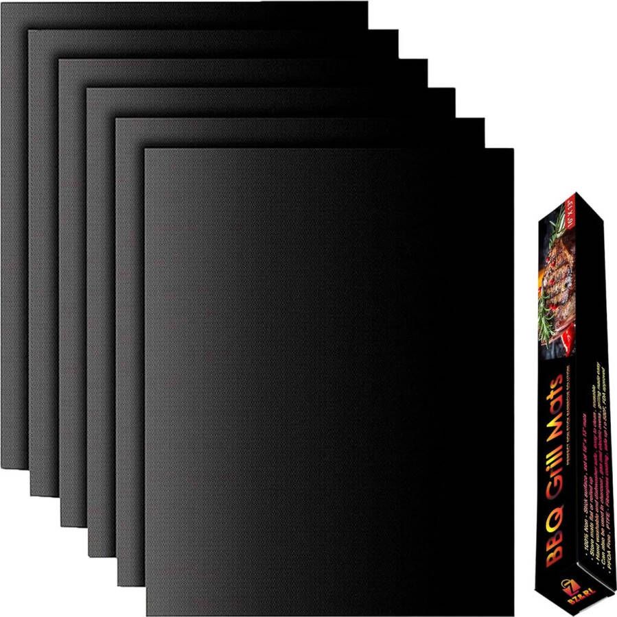 BBQ Mat Grill Mats 6+10 Piece Set Non-Stick Mats for Outdoor BBQ and Baking Reusable and Easy to Clean Accessories