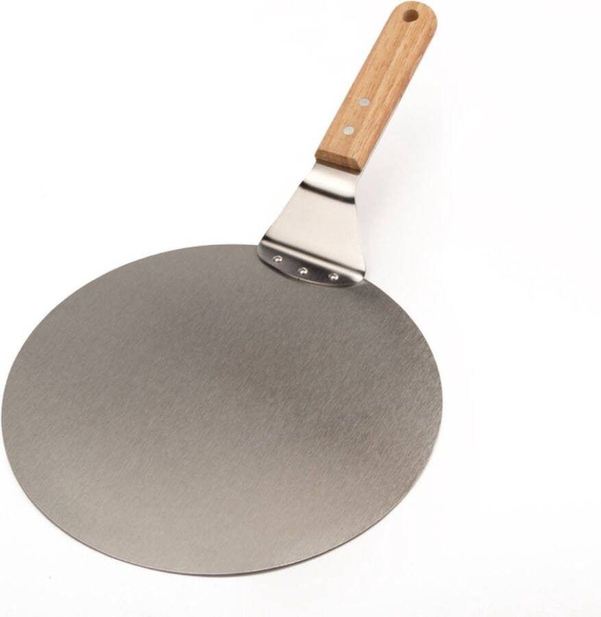 BBQ Pizza Server Pizzaschep voor BBQ en oven 30 cm diameter- Houten Handvat -Serveerschep