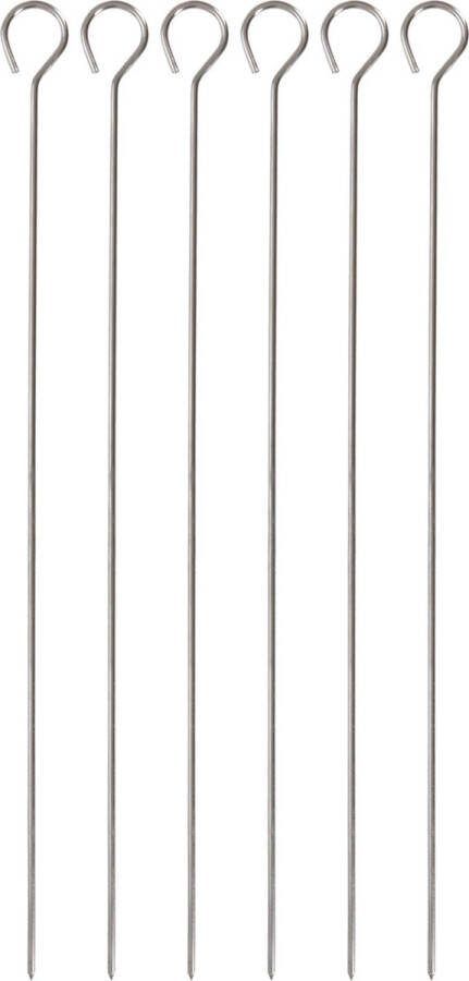 BBQ spiezen 24x stuks RVS 36 cm vleespennen voor vlees barbecue accessoires
