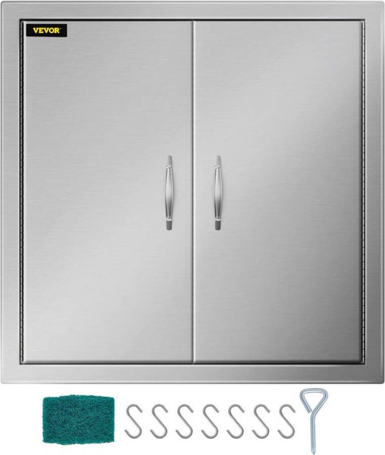 BBQ Toegangsdeur Dubbele Deur Buitenkeuken 61 x 61 cm 304 Roestvrij Staal