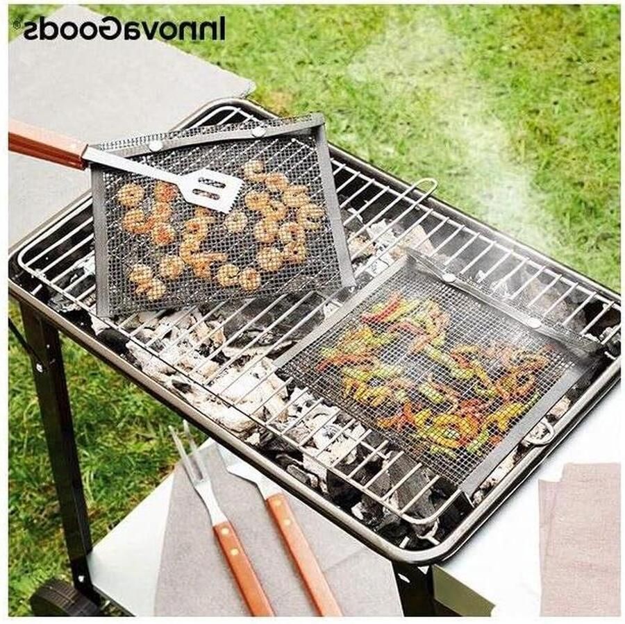 BBQNet Barbecue Mesh Bags (set van 2) houden barbecues schoon en geordend met een mesh design en handvatten ideaal voor barbecueën barbecue set