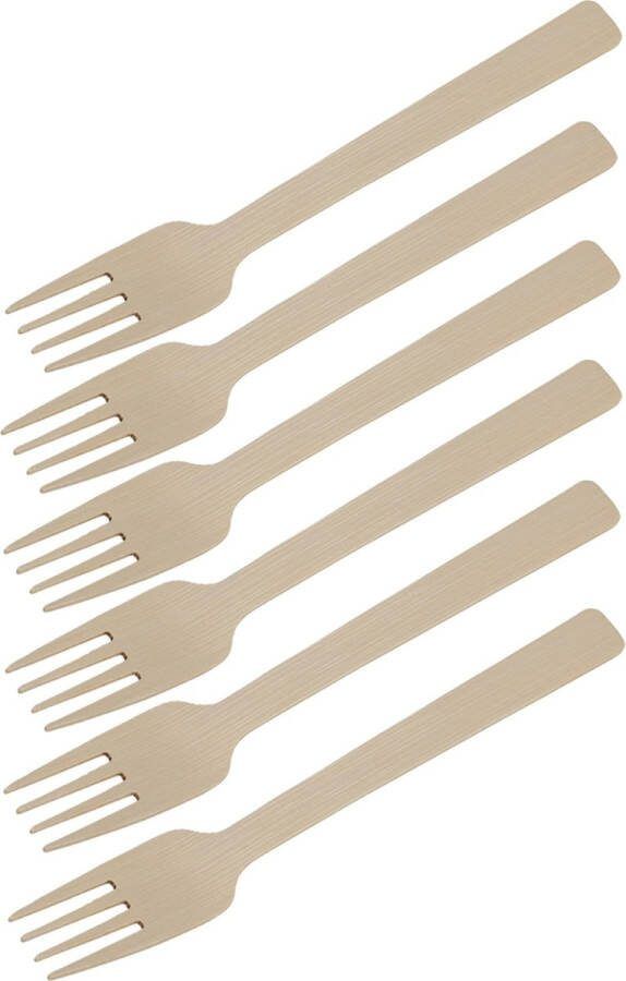 BBQ verjaardag camping wegwerp bestek vorken 108x bamboe 17 cm