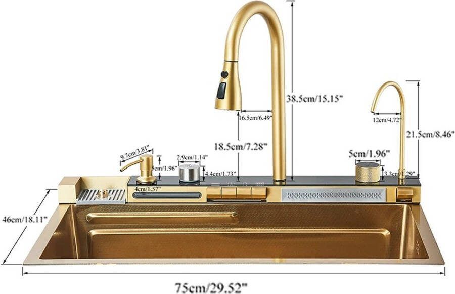 Bealive Aanrecht set Smart digital display aanrecht set met temperatuur regeling waterzuiveraar zeepdispenser bekerswasmachine