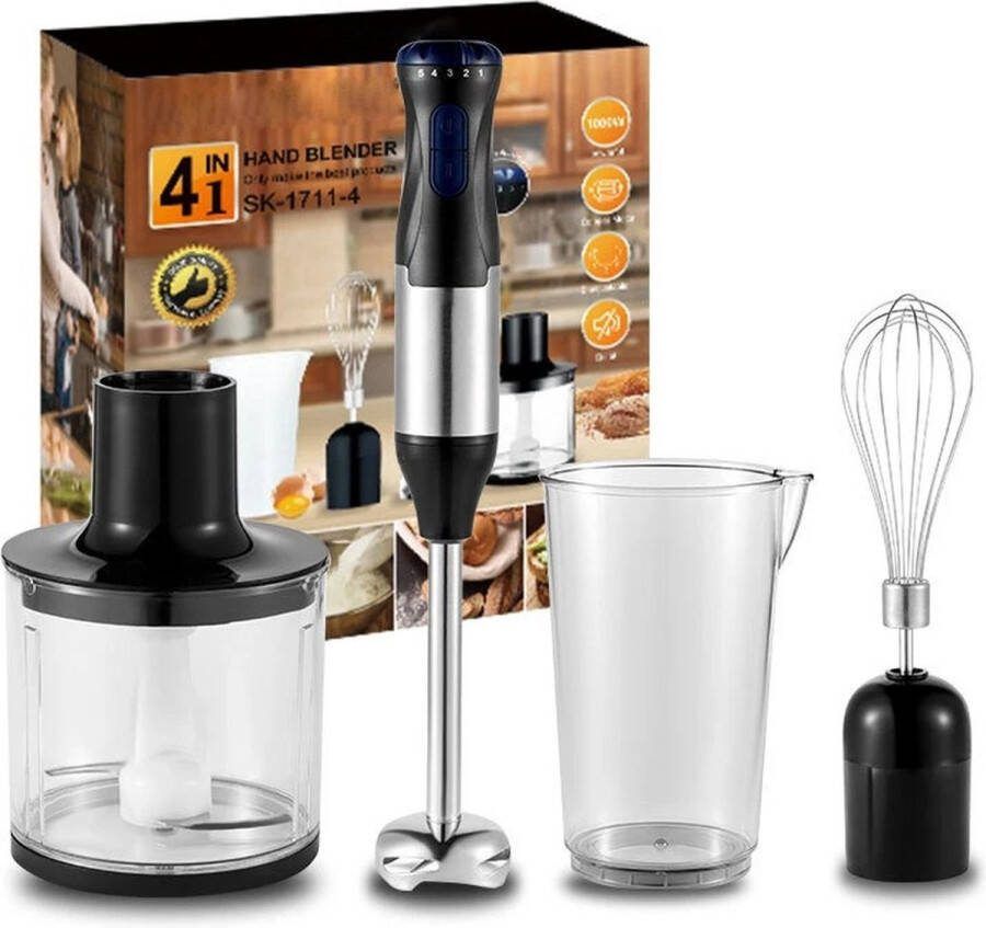 Bealive Keuken Staafmixer 4 In 1 set Handmixer 1000W Keuken accessoires Smoothie Stick Mixer