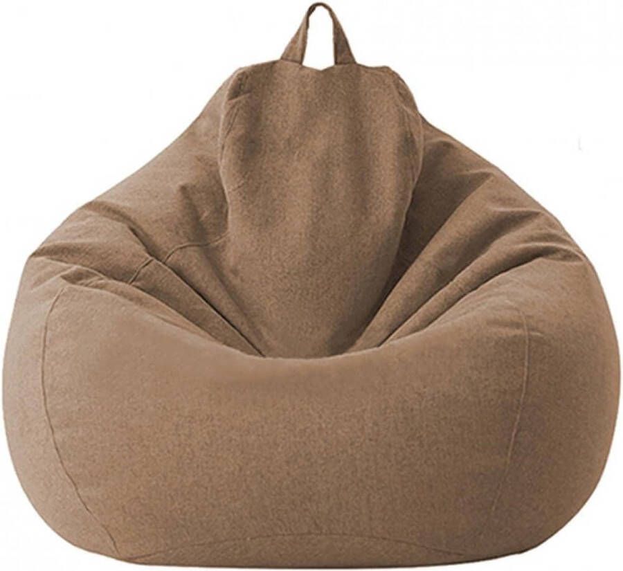 Bean Bag Hoes Zonder Vulling Luie Lounger Bean Bag Stoelhoes Bean Bag Sofa Beschermer Bean Bag Bean Bag Bankhoes voor Volwassenen en Kinderen (Bruin Maat: 80x90cm)