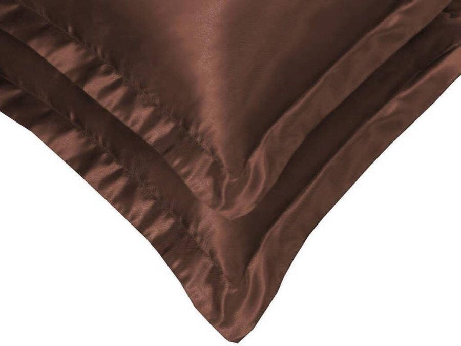 Beauty Silk Satijnen Kussenslopen Set van 2 stuks 60 x 70 cm Bruin