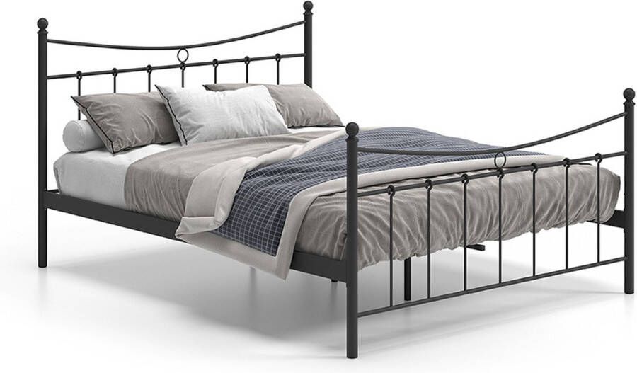 Bed Molly Zwart Metaal 160x200cm Hoogte 86 cm