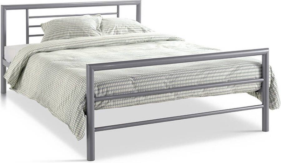 Bed Patrick Grijs Metaal 140x200cm Hoogte 60 cm