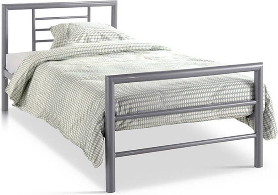 Bed Patrick Grijs Metaal 90x200cm Hoogte 60 cm