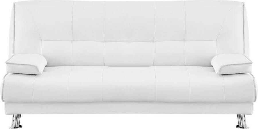 Bedbank MAXIME van kunstleer wit L 195 cm x H 90 cm x D 90 cm