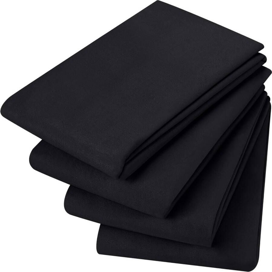 Bedding Kussensloop (Set van 4) Makkelijk te onderhouden Zachte geborstelde microvezel Krimp en vervagingsbestendig (Zwart 75 x 50 cm)