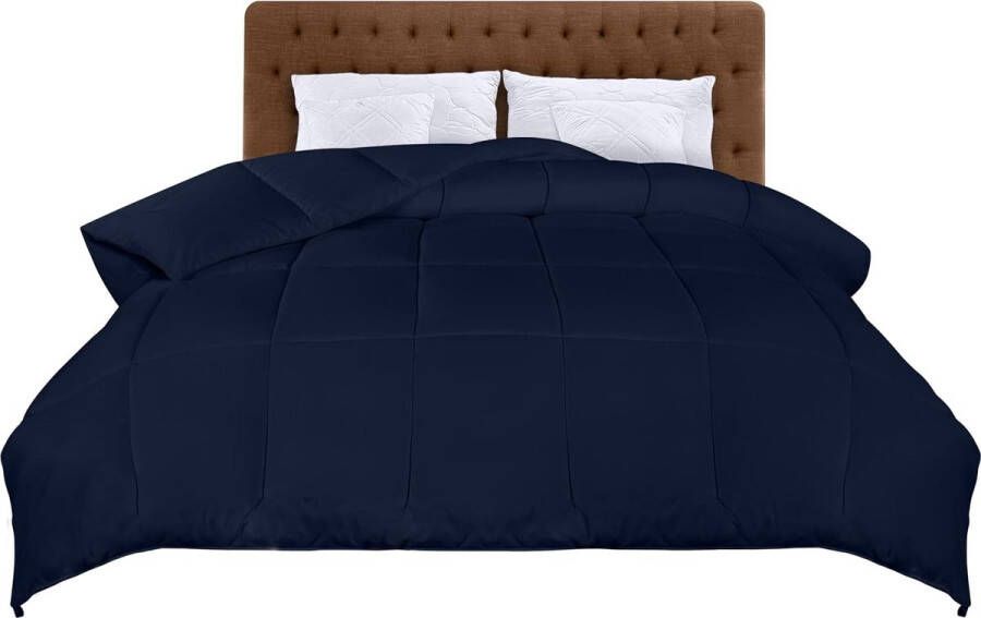 Bedding Lichtgewicht dekbed 200x200 cm Gewatteerd dekbed 200 GSM met Polyester vulling Zacht zomerdekbed met hoeklabels Doos Gestikt Alternatief dekbed (Marine Blauw)