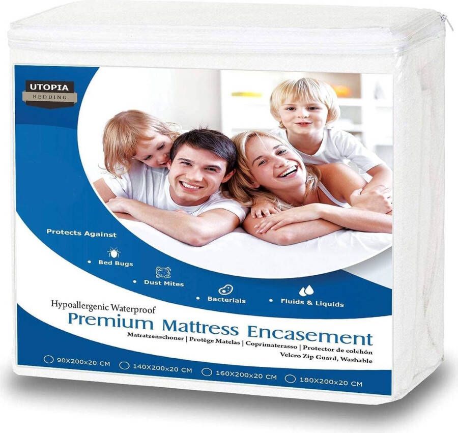 Bedding Premium matrashoes met waterdichte ritssluiting 160 x 200 x 20 cm matrashoes die beschermt tegen