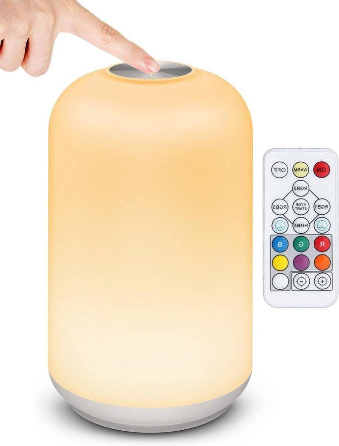 Bedlampje met afstandsbediening en RGB-modi USB oplaadbaar dimbaar kindernachtlampje Nachtlampje volwassenen