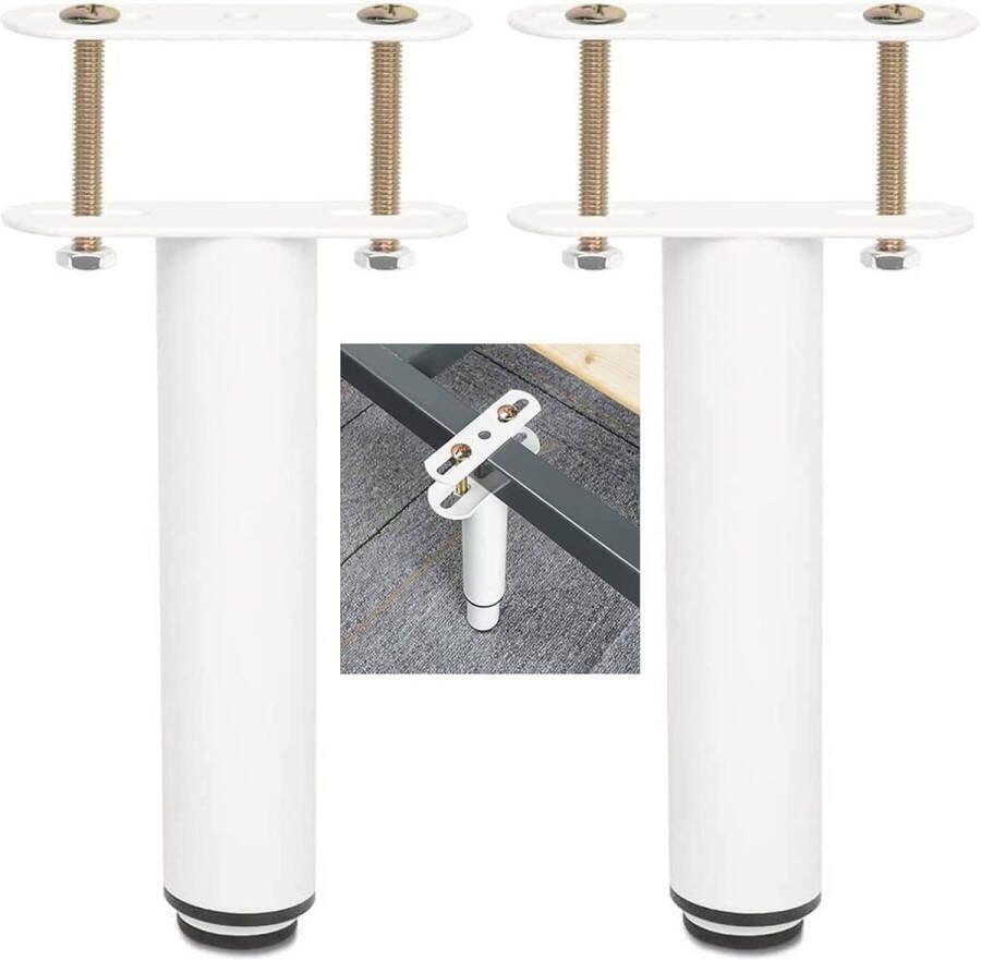 Bedpoten verstelbare intrekbare bedpoten robuuste lattenbodem metalen meubelsteunpoten geschikt voor kast bank bedframe vervangende onderdelen (pak van 2 18-33 cm)