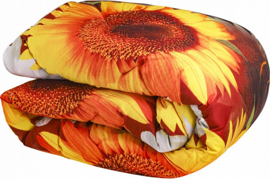 Magazijnenverkoop.nl Bedrukt Dekbed Sunflower 140 x 200 cm Hoesloos Wasbaar Zonder Overtrek