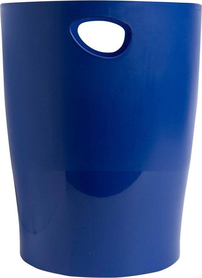 BeeBlue afvalbak gemaakt van gerecycled kunststof 15 liter met handvatten. Een elegante en robuuste afvalbak in een modern marineblauw Blue Angel-design