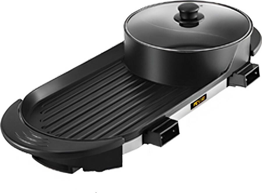 PerfectGear Hotpot Electrisch Hotpot Pan Hotpot Stomer Slowcooker Grillplaat Stoompan Bbq Zwart