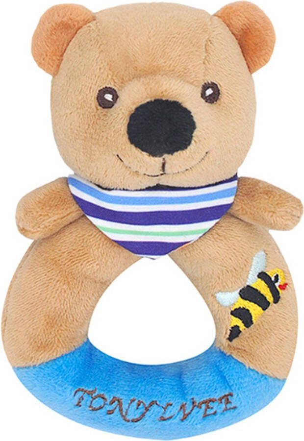 Beer Rond Rammelaar Baby Peuter Kleuter Kraamcadeau Babyshower Babykamer Accessoires Speelgoed- Kinderen Kinderwagen Speeltje Jongen & Meisje Grijp Bijtspeelgoed Spelen Ontdekken Educatief- Activiteitenspeeltje