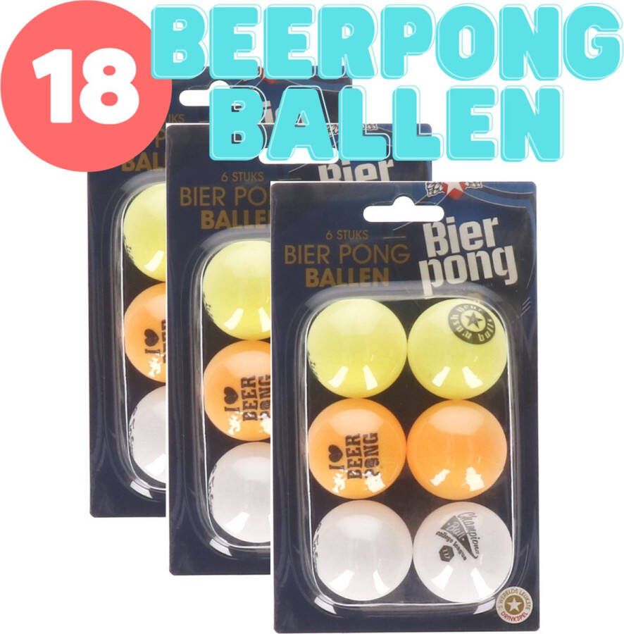 Beerpong ballen 18 stuks Bierpong Pingpong ballen Actiespel Drankspel Drinkspel