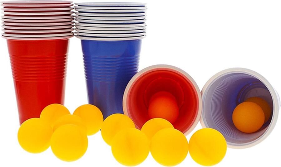 Beerpong Drankspel 48 Delige set 24 Balletjes 24 Bekers Bierpong Beerpong spel Feestspel Spelletjes