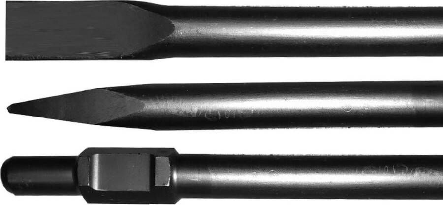 Beitelset platte beitel puntbeitelset SDS HEX 410 mm voor sloophamer beitelhamer
