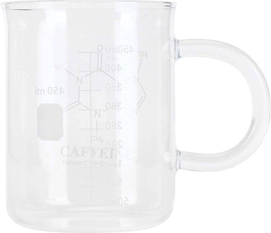Beker Met Handvat Borosilicaatglas 450 Ml 16 Oz Capaciteit Cafeïne Molecuul Koffie Thee Maatbeker