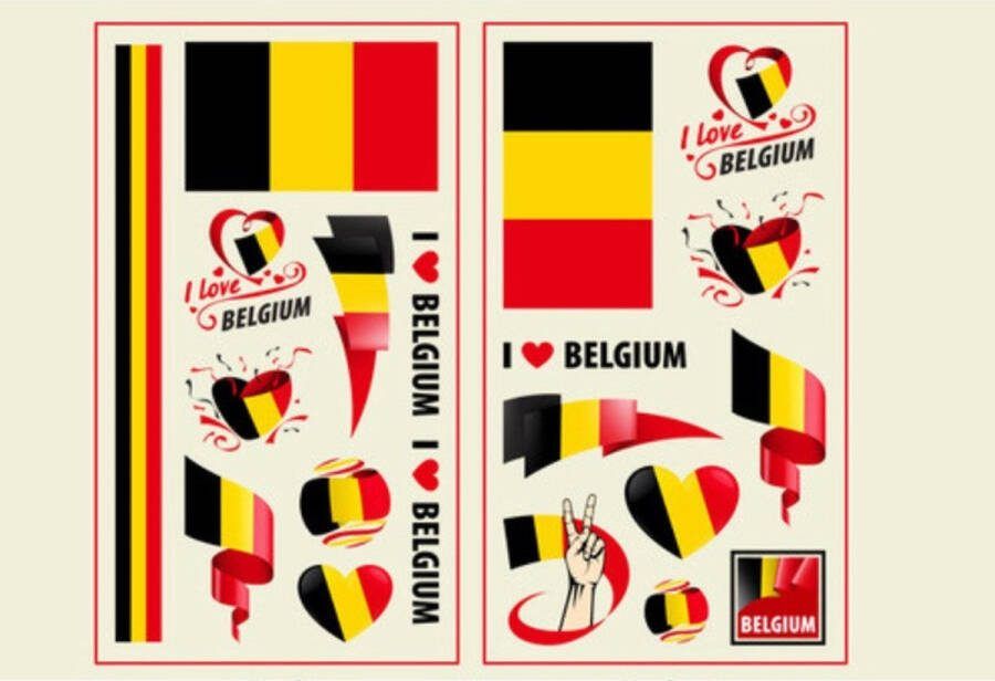 Belgische Vlag voor op je Gezicht Belgische elftal Vlag Plak Tattoos Tijdelijke Belgische Voetbal Tattoo Nep Tatoeage