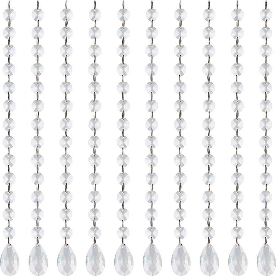 BELLE VOUS Prisma Kristallen Kroonluchter Hangers Set van 10 Stuks 34 5 cm Geschikt voor Kroonluchters Prismen Suncatchers Slingers Bruiloften & Kerstfeesten