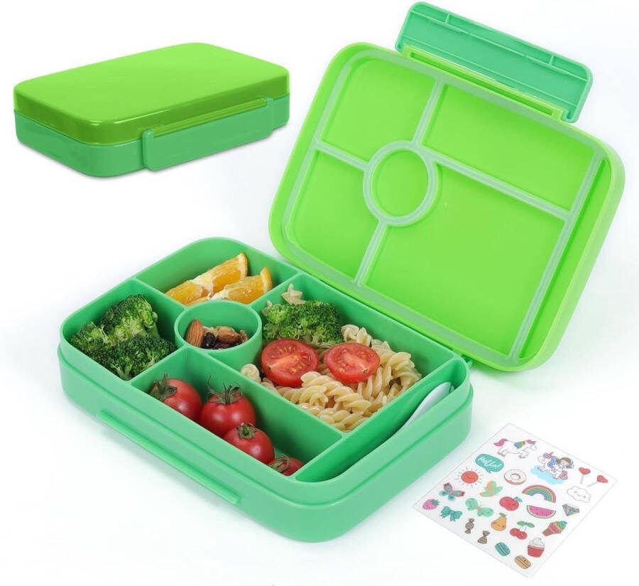 Bento Box Kinderlunchbox met vakken lekvrije lunchbox voor meisjes en jongens snackbox perfect voor school kinderdagverblijf en uitstapjes