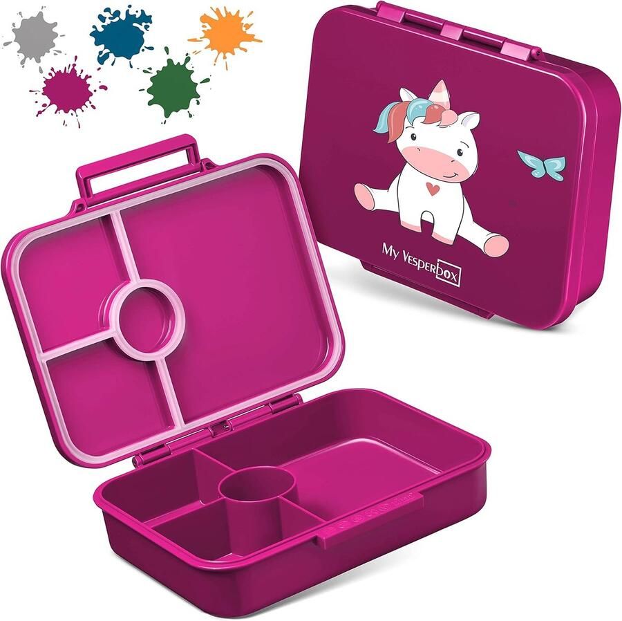 Bento Box voor kinderen 100% lekvrij en BPA-vrij extreem sterke lunchbox broodtrommel ideaal voor de kinderopvang en op school
