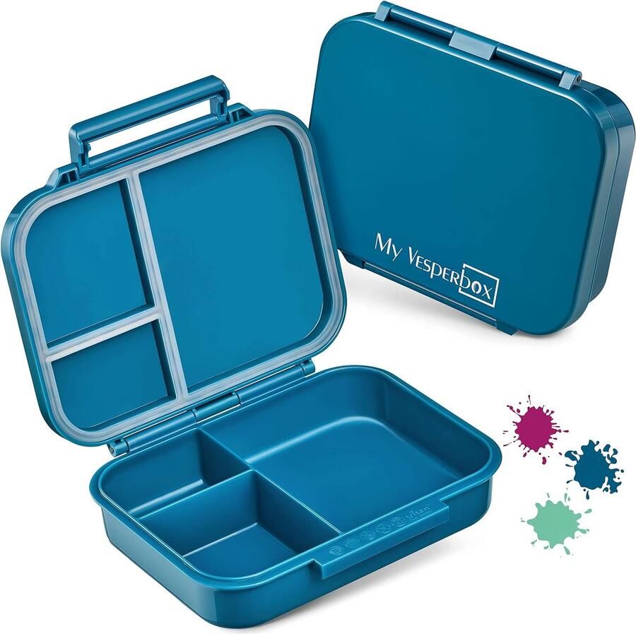 Bento Box voor kinderen compact en lichtgewicht lekvrij en BPA-vrij lunchbox voor kleuterschool en school (benzine)