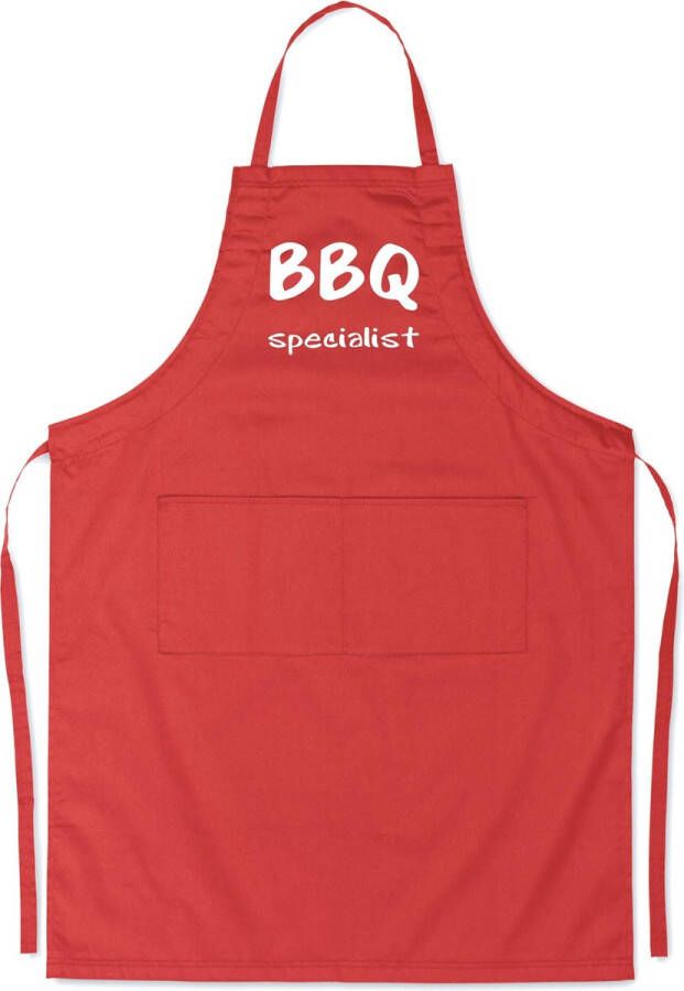 Merkloos Sans marque Benza Schort BBQ Specialist Grappige Leuke Mooie Luxe Keukenschort Rood