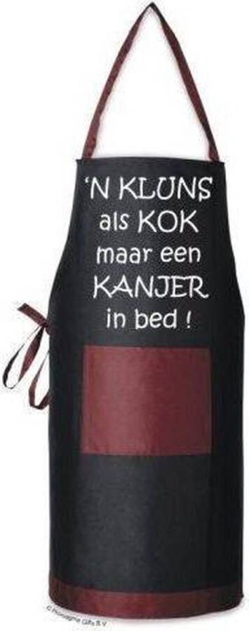 Merkloos Sans marque Benza Schort Een KLUNS als KOK maar een KANJER in bed! Grappige Leuke Mooie Luxe Keukenschort Zwart Rood