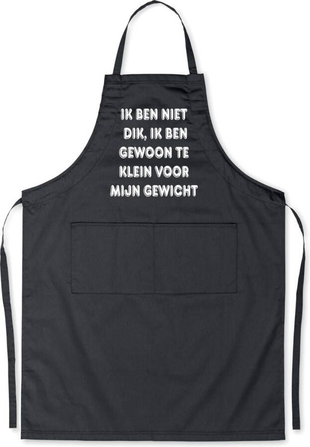 Merkloos Sans marque Benza Schort Ik ben niet dik ik ben gewoon te klein voor mijn gewicht Grappige Leuke Mooie Luxe Keukenschort Zwart