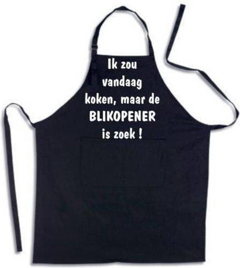 Merkloos Sans marque Benza Schort Ik zou vandaag koken maar de BLIKOPENER is zoek! Grappige Leuke Mooie Luxe Keukenschort Zwart