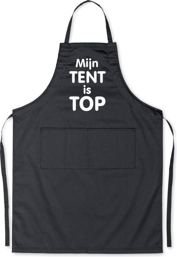 Merkloos Sans marque Benza Schort Mijn tent is TOP Grappige Leuke Mooie Luxe Keukenschort Zwart