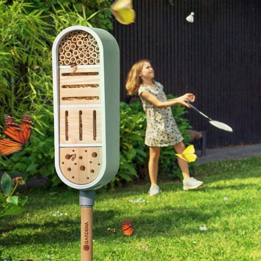 Beschermend insectenhotel voor soorten weersbestendig stevige fixering op de grond