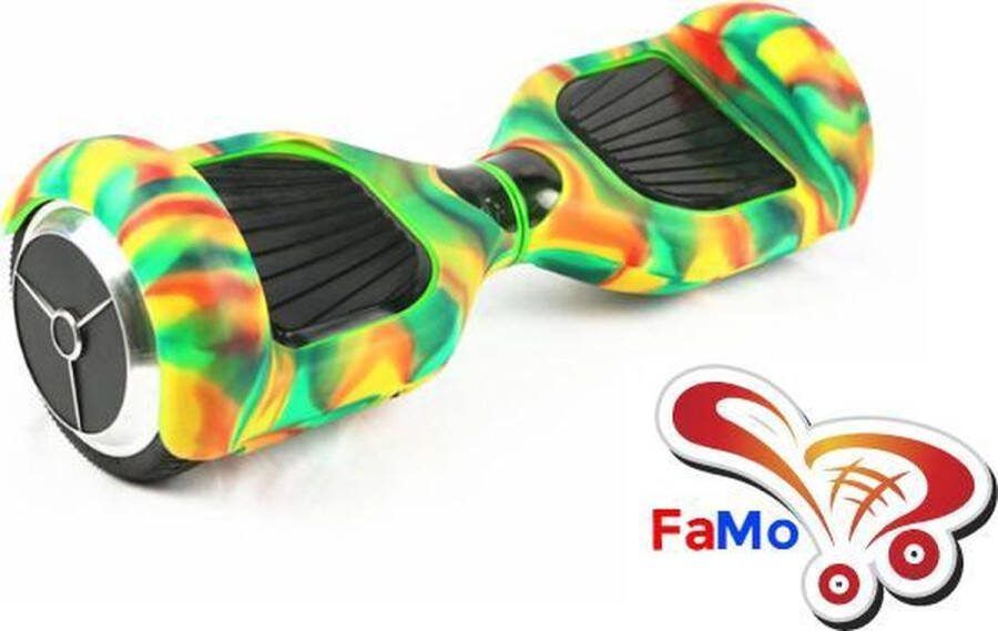 FaMo Beschermhoes siliconen bescherming hoes Hoverboard Oxboard CAMO camouflage zwart oranje FaMo