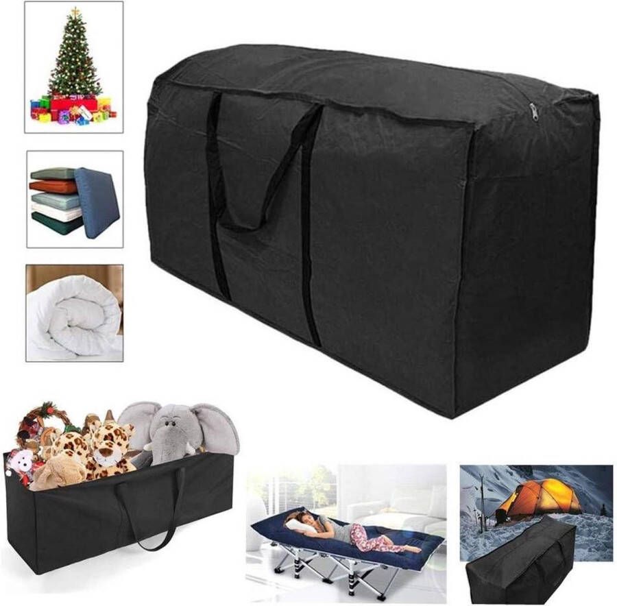 Beschermhoes tuinkussens Opbergtas voor kussenslopen en kerstbomen met draaggreep 116 x 47 x 51 cm Beschermhoes tuinkussens