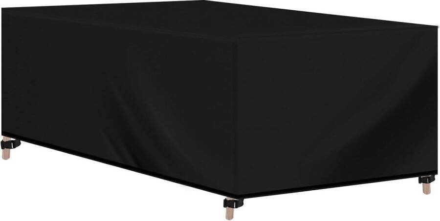 Beschermhoes tuinmeubelen Oxford-stof 420D tuintafelhoes waterafstotend winddicht uv-bestendig 242 x 162 x 100 cm zwart
