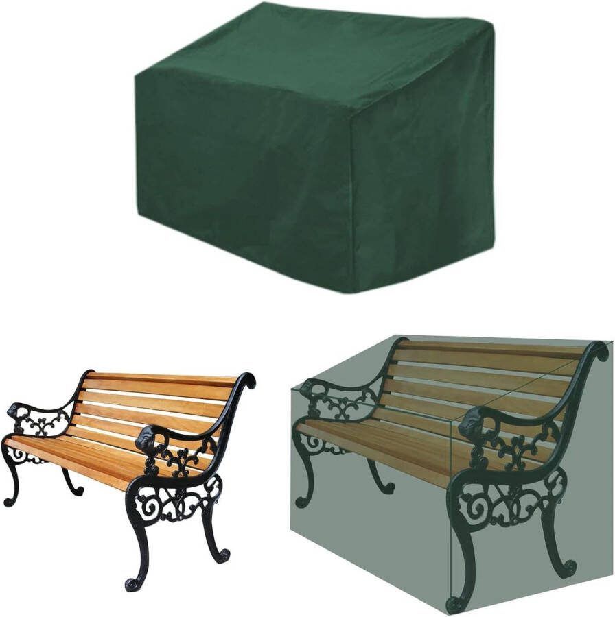 Beschermhoes voor 2-zits tuinbank waterdicht winddicht UV-bestendig 134 x 66 x 89 cm groen